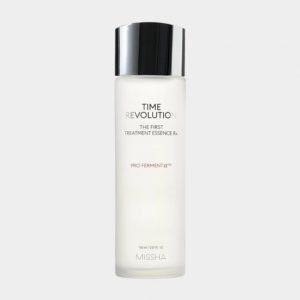 Bottle of the  missha time revolution first treatment essence: One of the Best Korean skincare products 