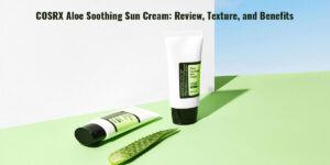 COSRX Aloe Soothing Sun Cream placed in clean background